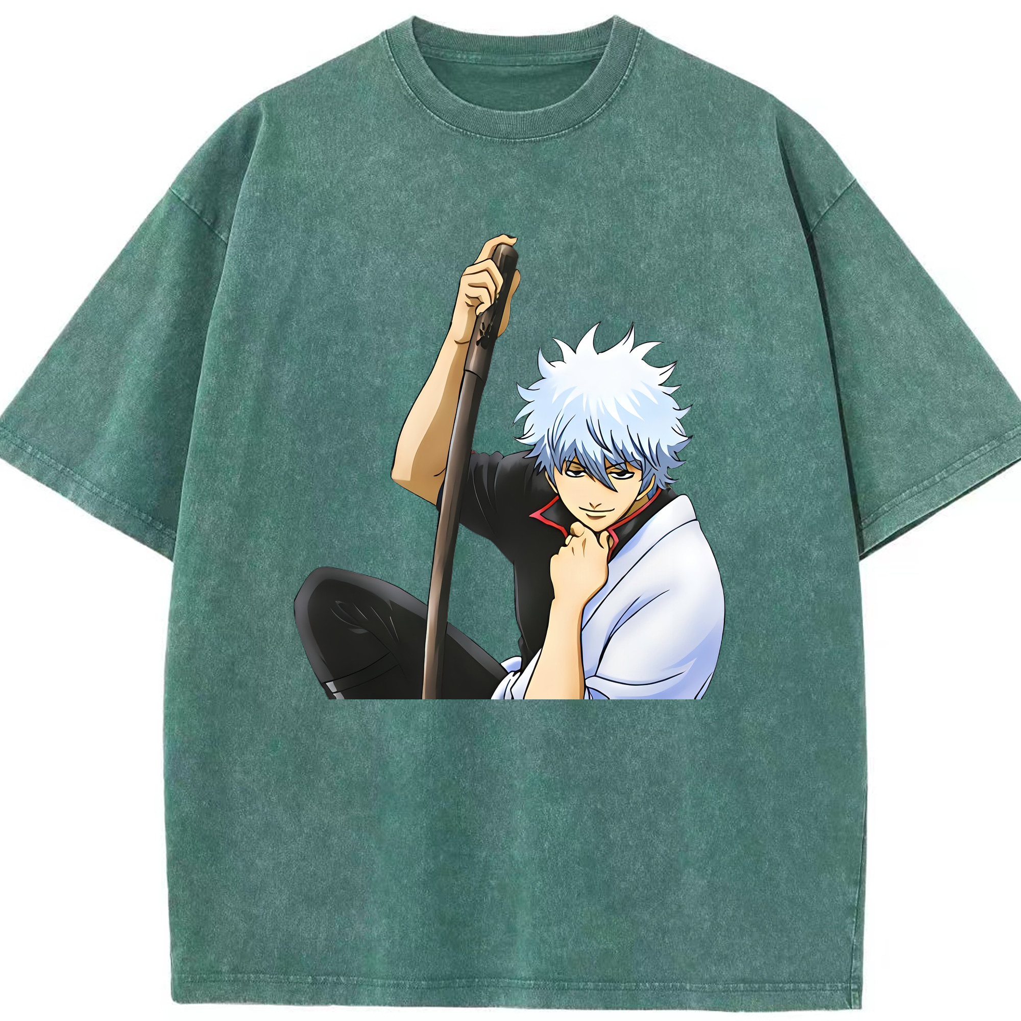 （画像用） ぎんたま 坂田銀時（さかたぎんとき） 神楽 志村新八（しむら しんぱち） GINTAMA Sakata Gintoki Kagura Shimura Shinpachi 綿100% ヴィンテージ風 半袖Tシャツ（フロントプリント）